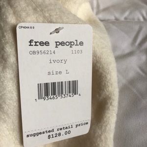Free people off the shoulder cream sweater size L